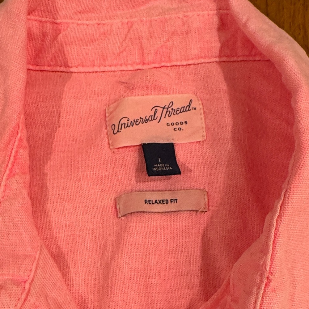 Universal Thread | Bright Pink Button-Down Linen-… - image 3